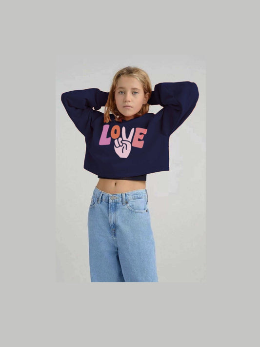 PEACE LOVE Crop Sweatshirt