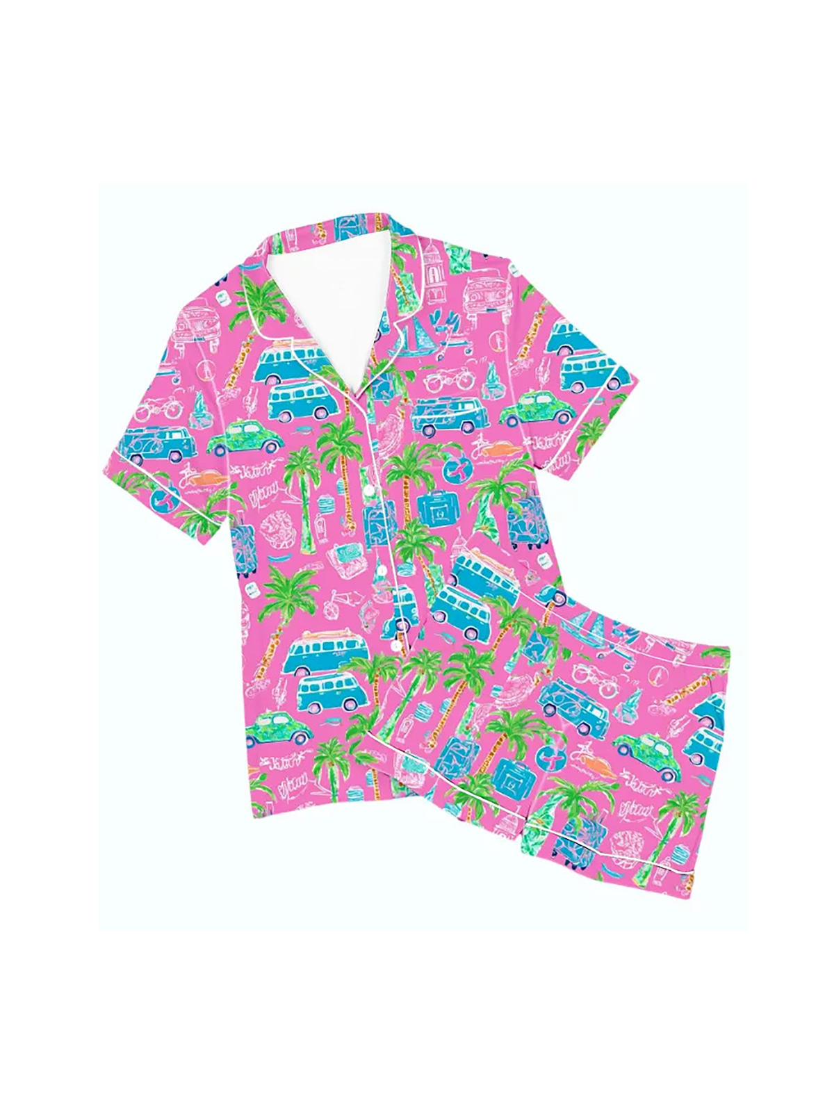 Tropical Print Pajama Set