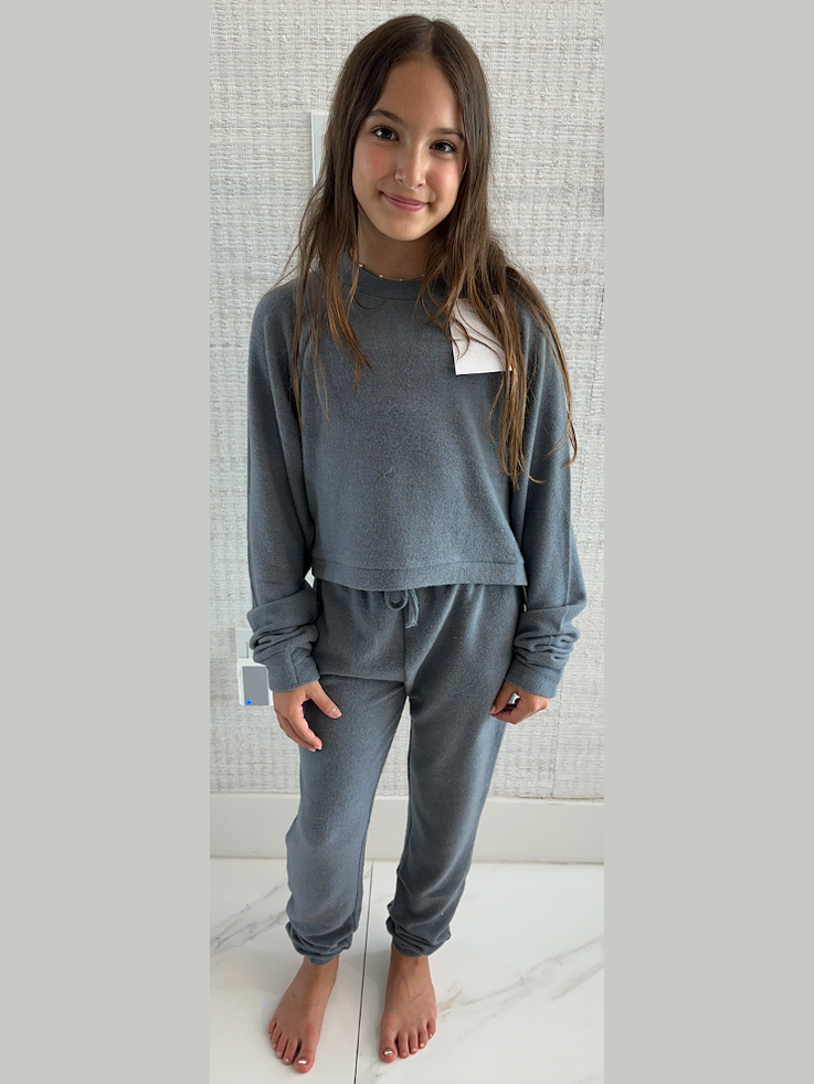 Cuddle Soft Crew Neck High/Low Side Slit