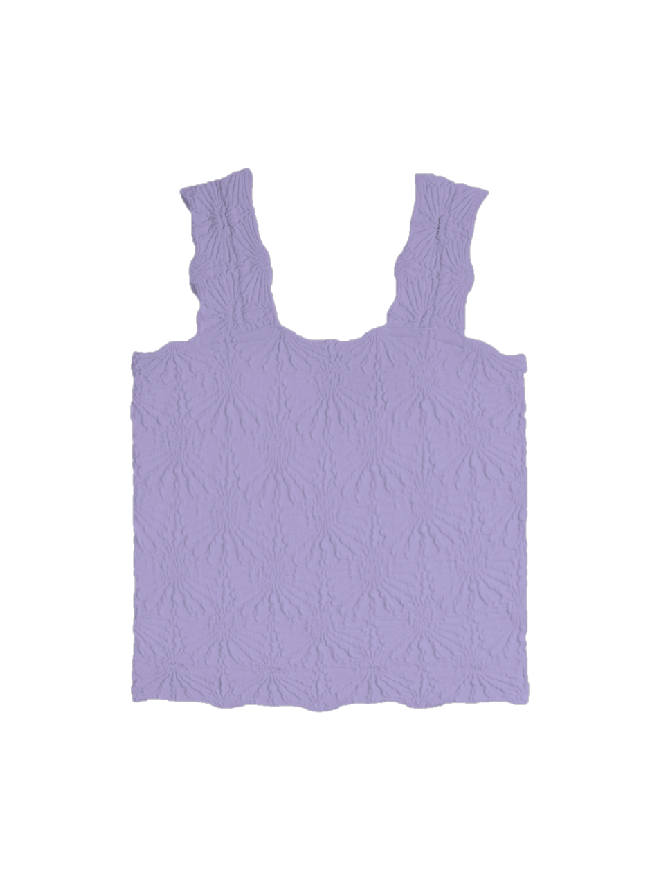 Smocking Lace Tank - Violet