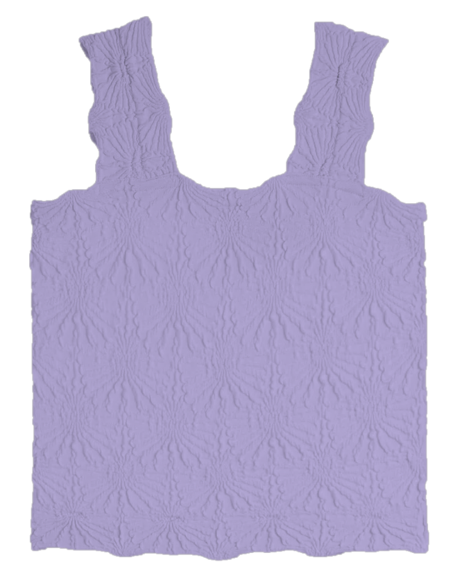 Smocking Lace Tank - Violet