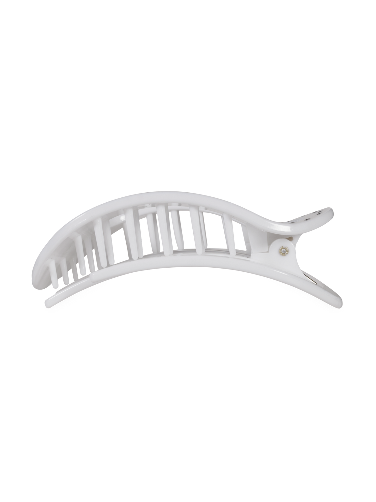 White Polka Dot Party Medium Flat Round Hair Clip