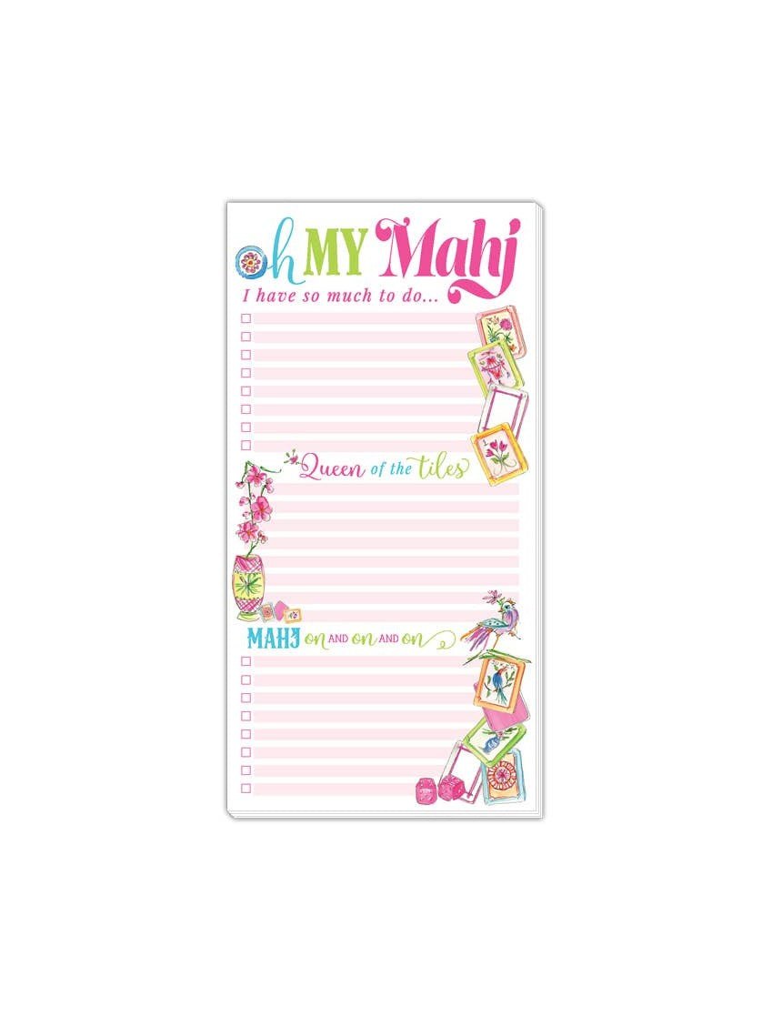 Mahjong Tiles Florals and Birds Oh My Mahj Long Pad