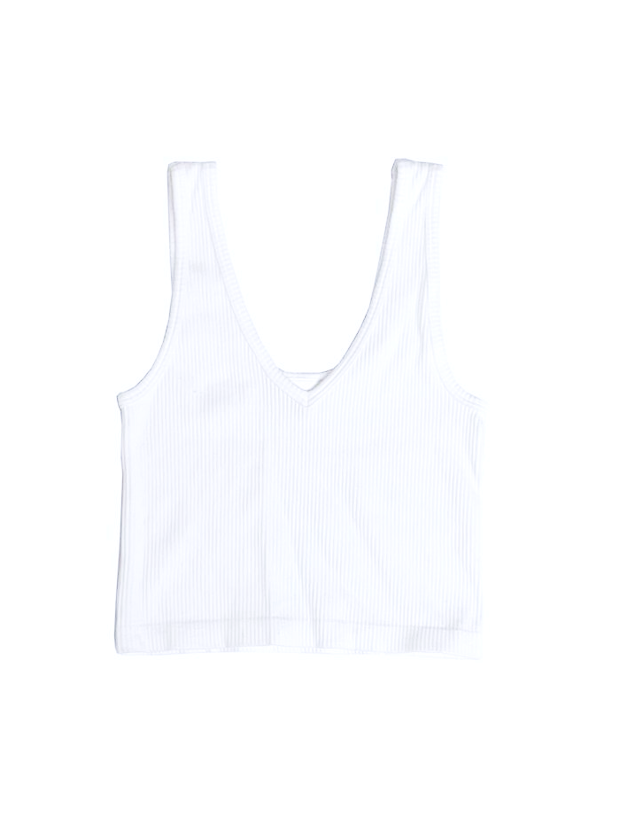 Ribbed Seamless Brami Tank - White