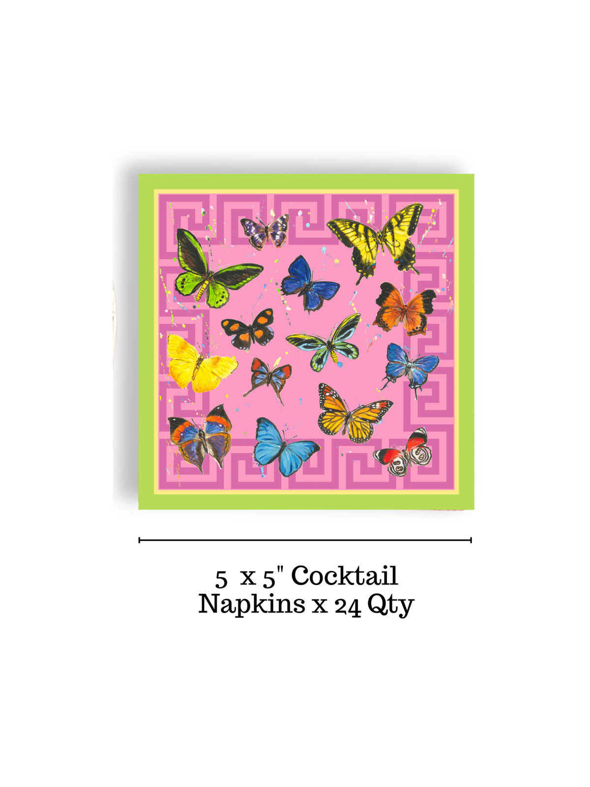 Butterfly Greek Key 24ct Cocktail Napkin Separates (3ply)