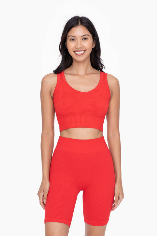 Ribbed Seamless Cropped Tank Top