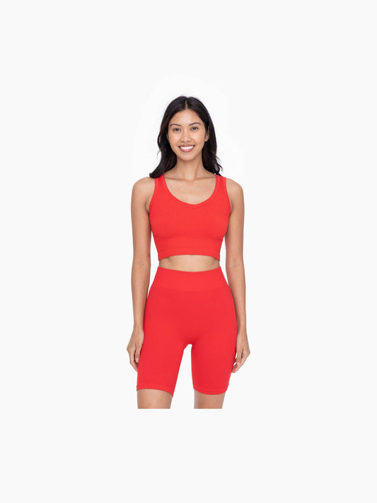 Ribbed Seamless Cropped Tank Top