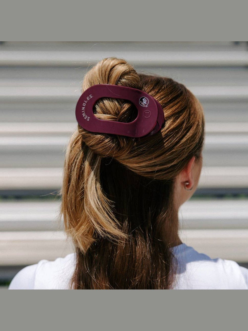Flat Round Hair Clip | Large | Go Noles!