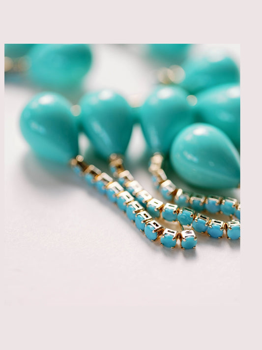 Turquoise Swingy Statement Earrings