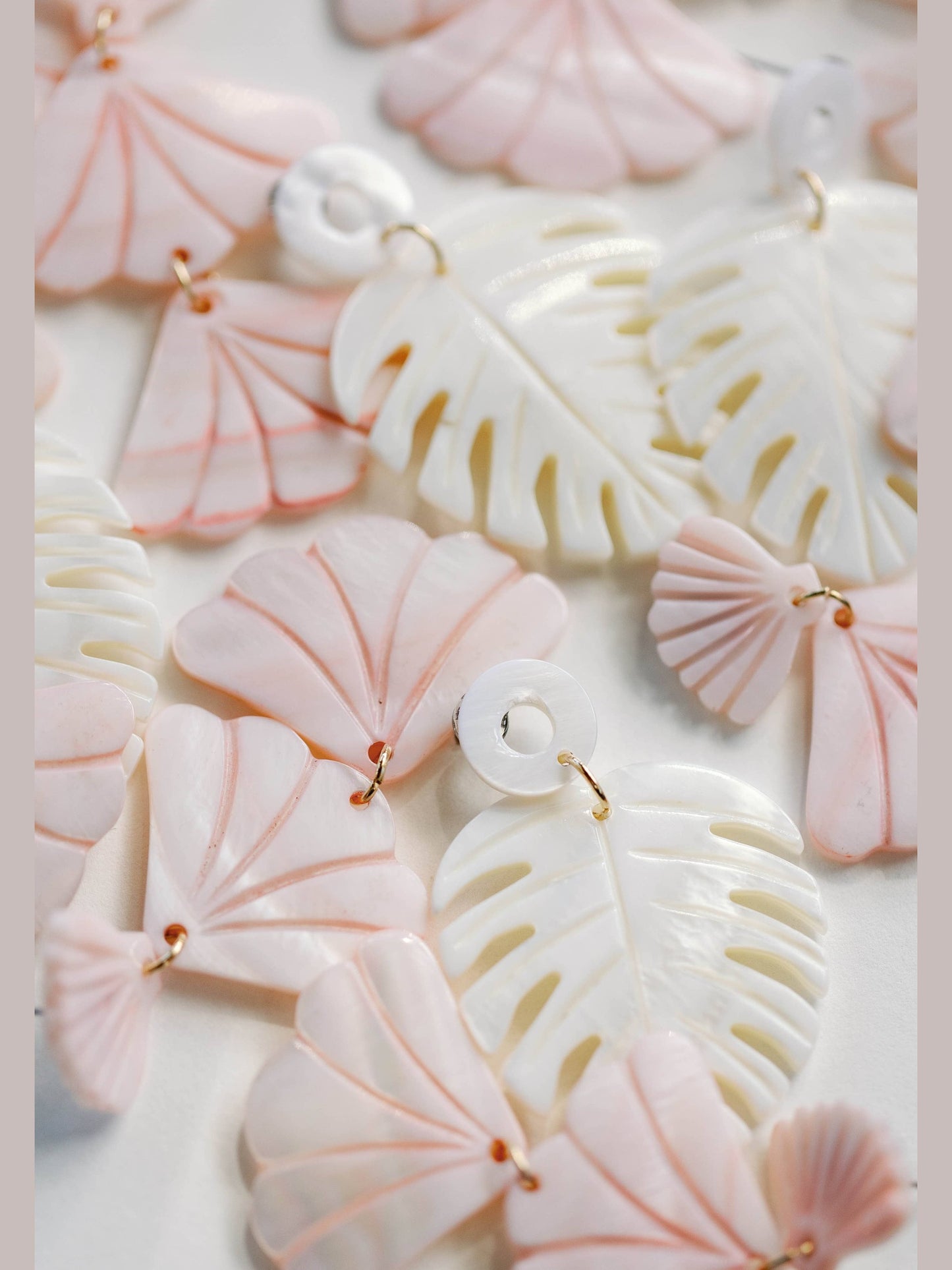 Pink Mermaid Shell Statement Drop Earrings
