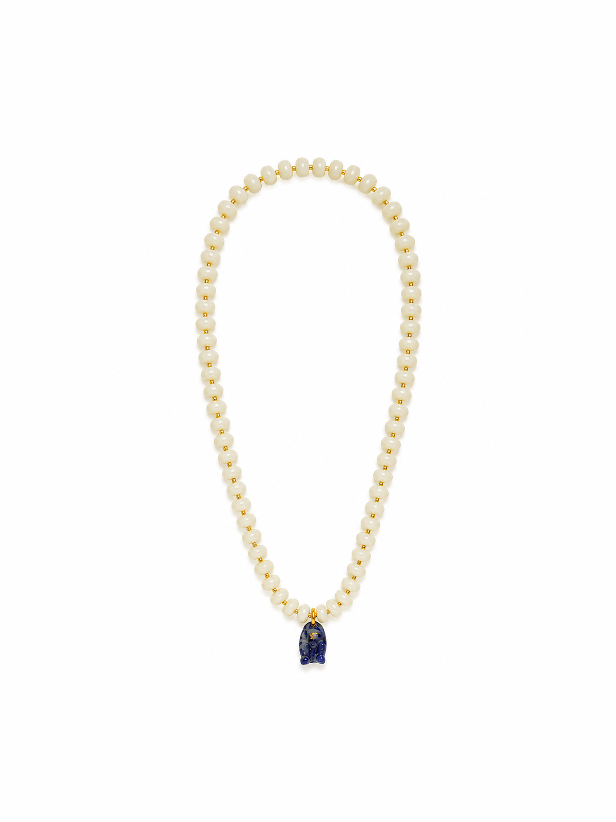 Glass Beaded Fish Pendant Necklace