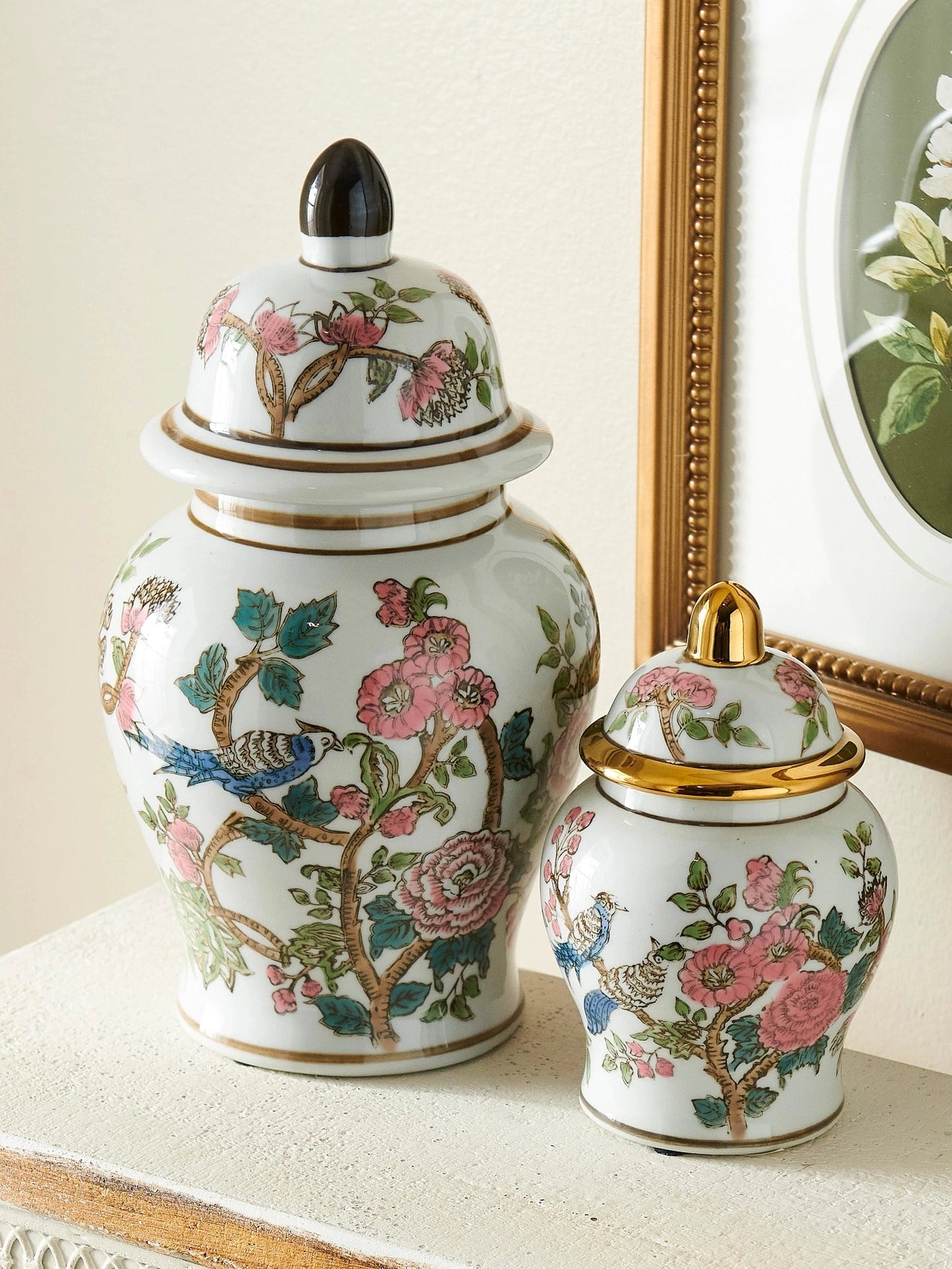 10.5" Bird Ginger Jar