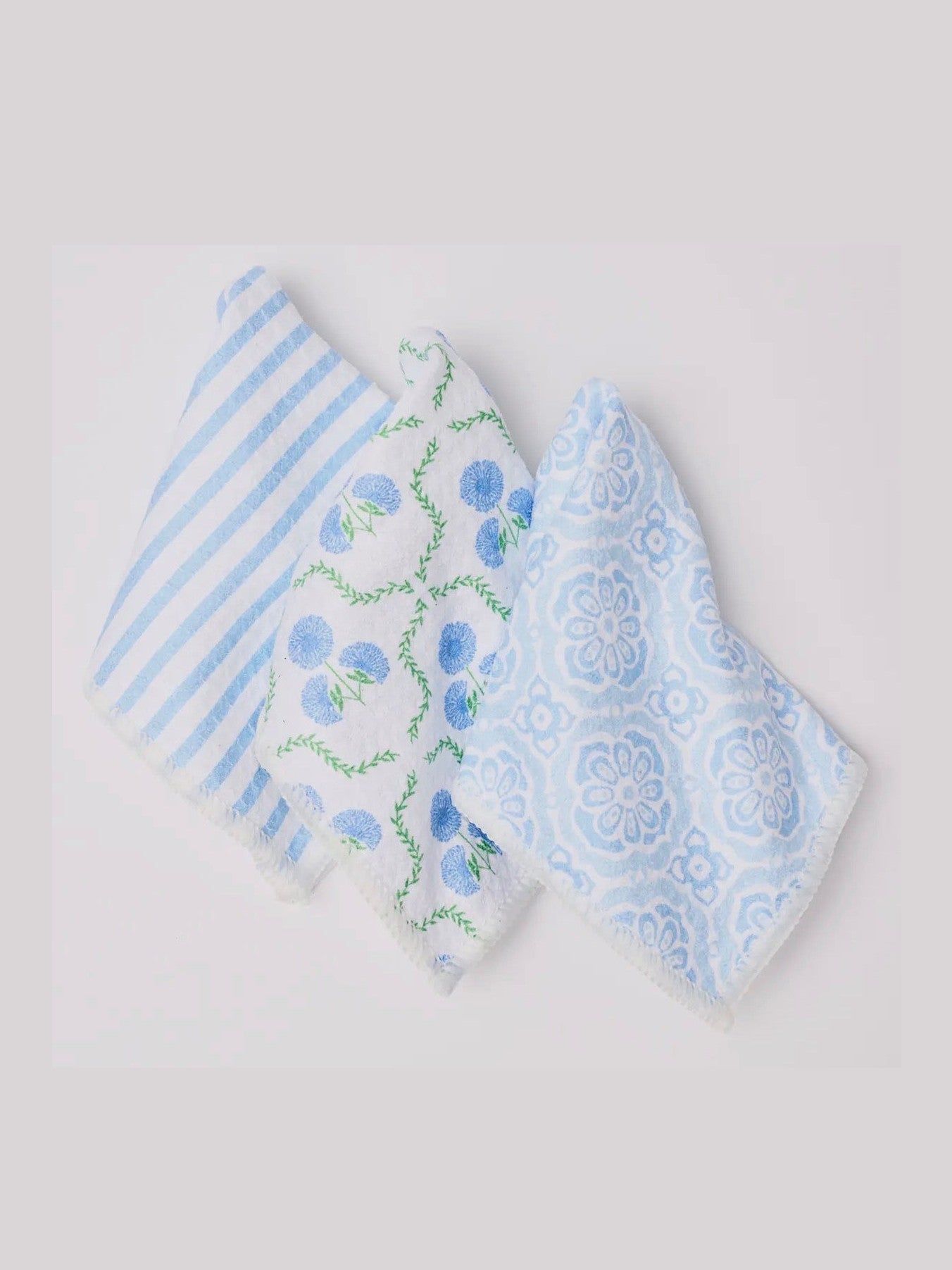 Quick Dry Dish Towel Set Meadow Line Blue