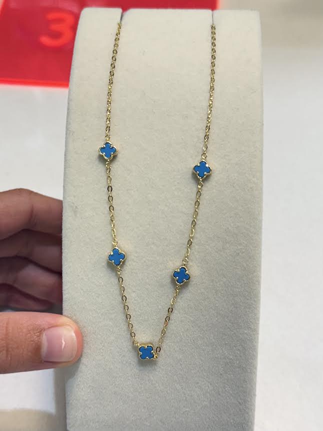 Turquoise Flower Gold Necklace