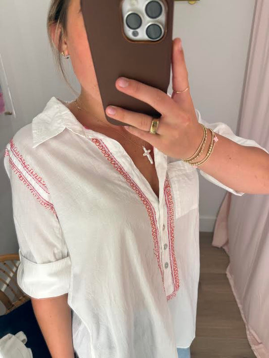 Embroidered Boyfriend Shirt
