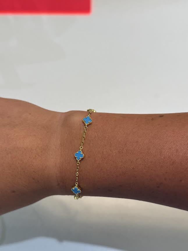 Turquoise Flower Gold Bracelet