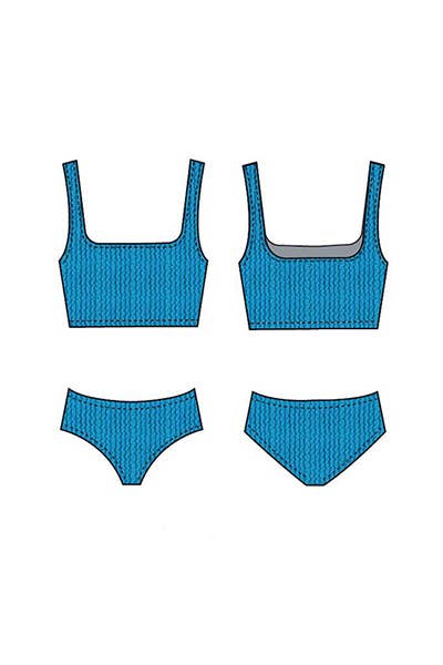 Girls Crinkle Two Piece Tankini