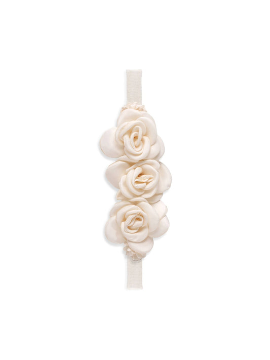 Girl's Headband with Faux Flowers & Pearls