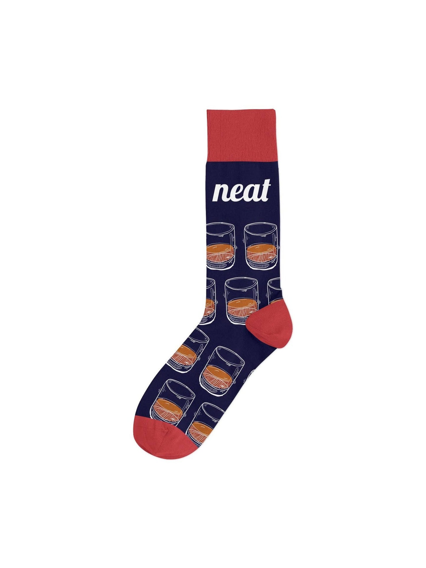Neat Bourbon Whiskey Rocks Glass Socks
