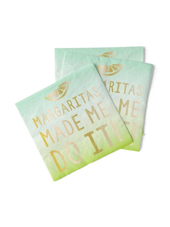 Cocktail Napkins | Margaritas Made Me Do It - Foil - 20ct
