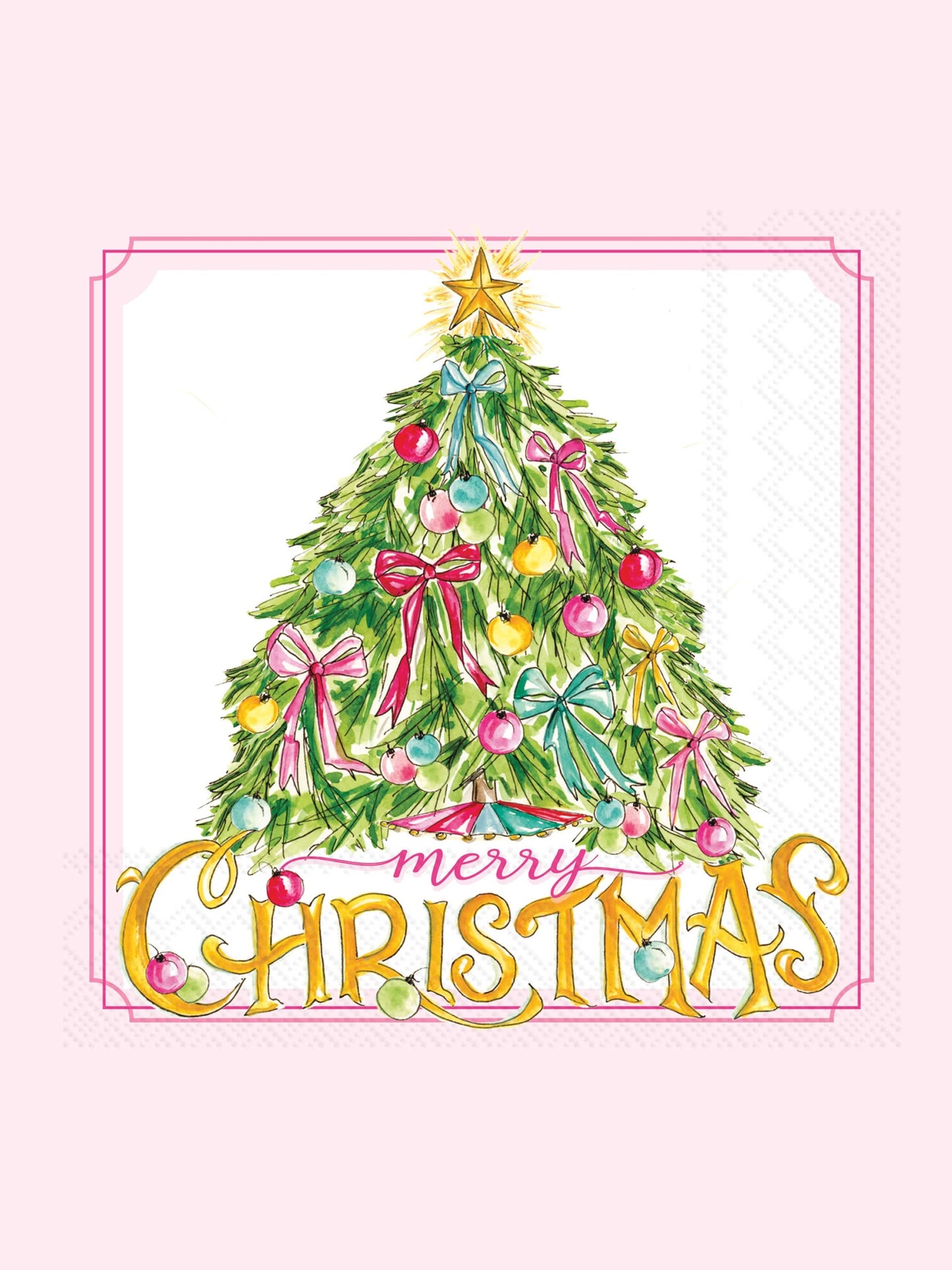 Paper Cocktail Napkins 20ct Vintage Ornaments & Tree