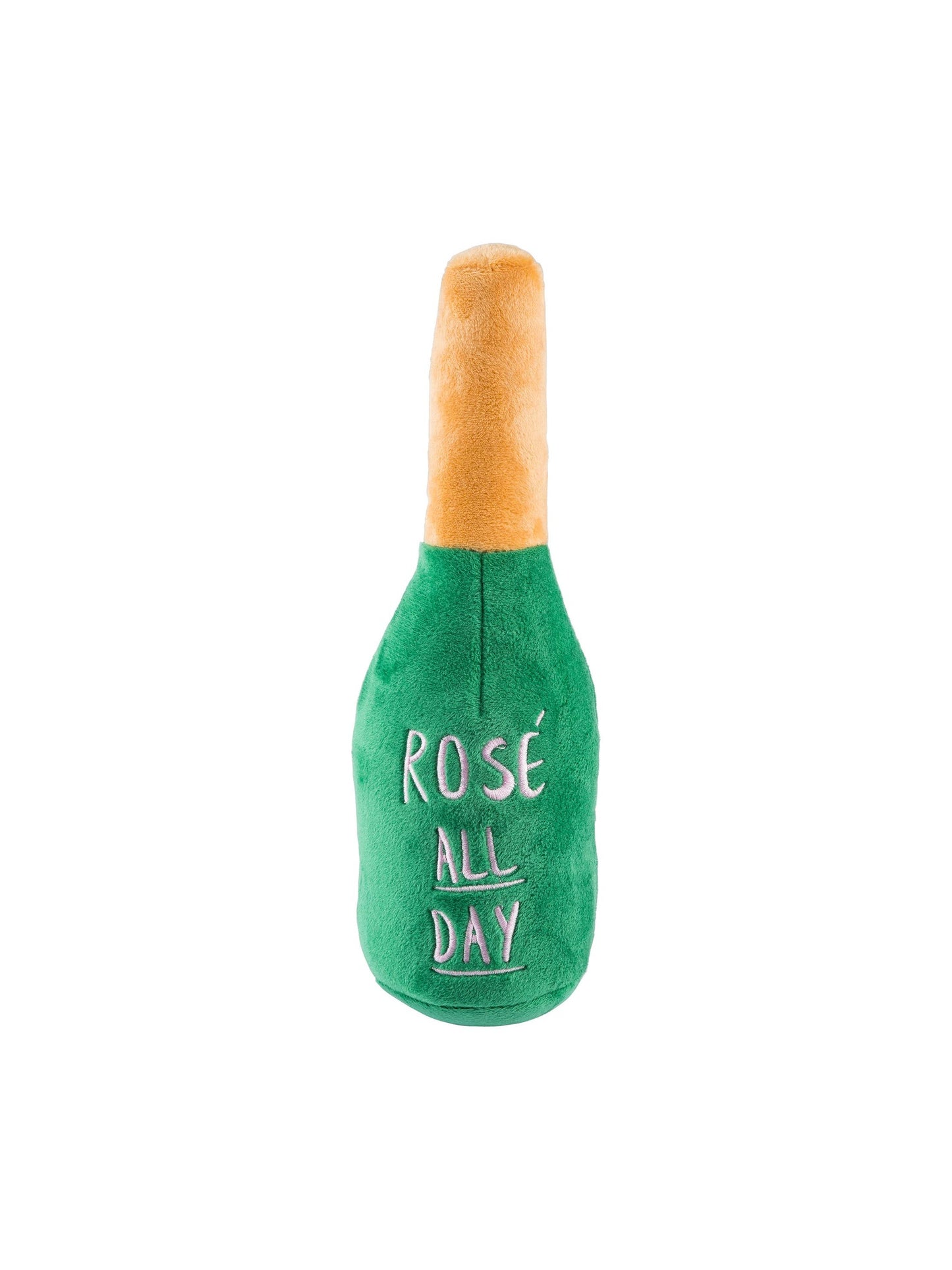 Woof Clicquot Rose' Champagne Bottle Squeaker Dog Toy