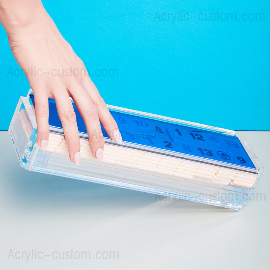 Blue Acrylic Rummikub Set - Modern & Durable