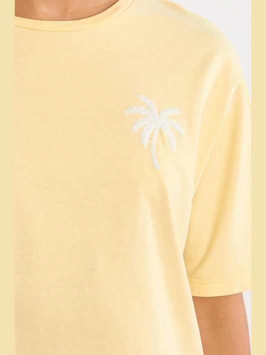 Yellow Palm Tree Tee