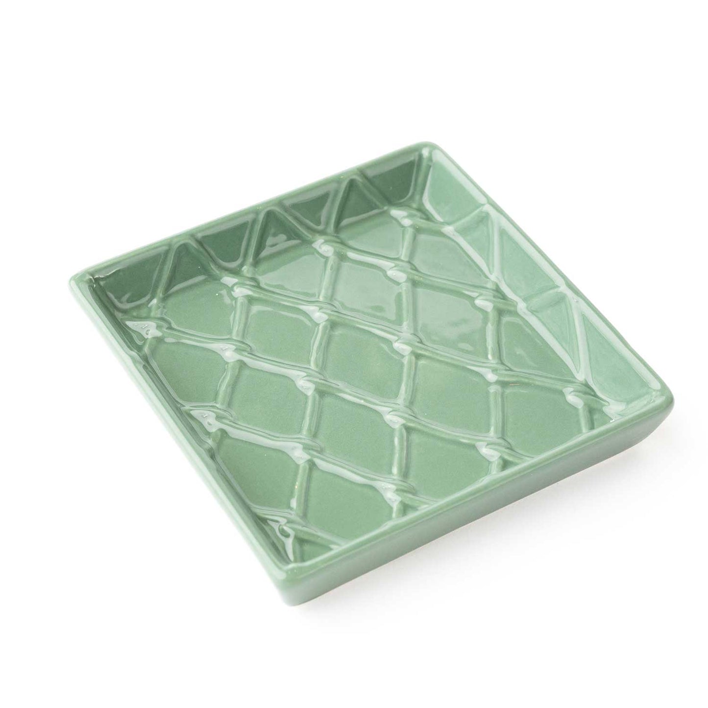 Green Textured Ceramic Beverage Napkin Holder