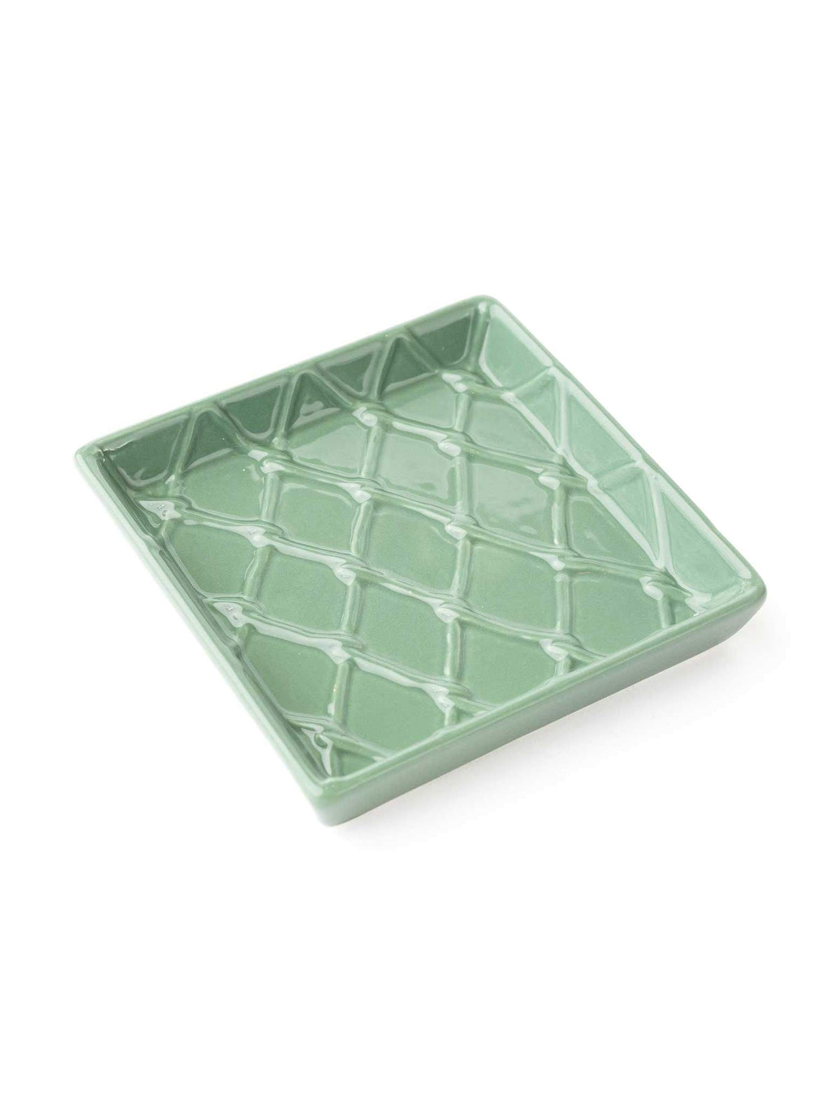 Green Textured Ceramic Beverage Napkin Holder