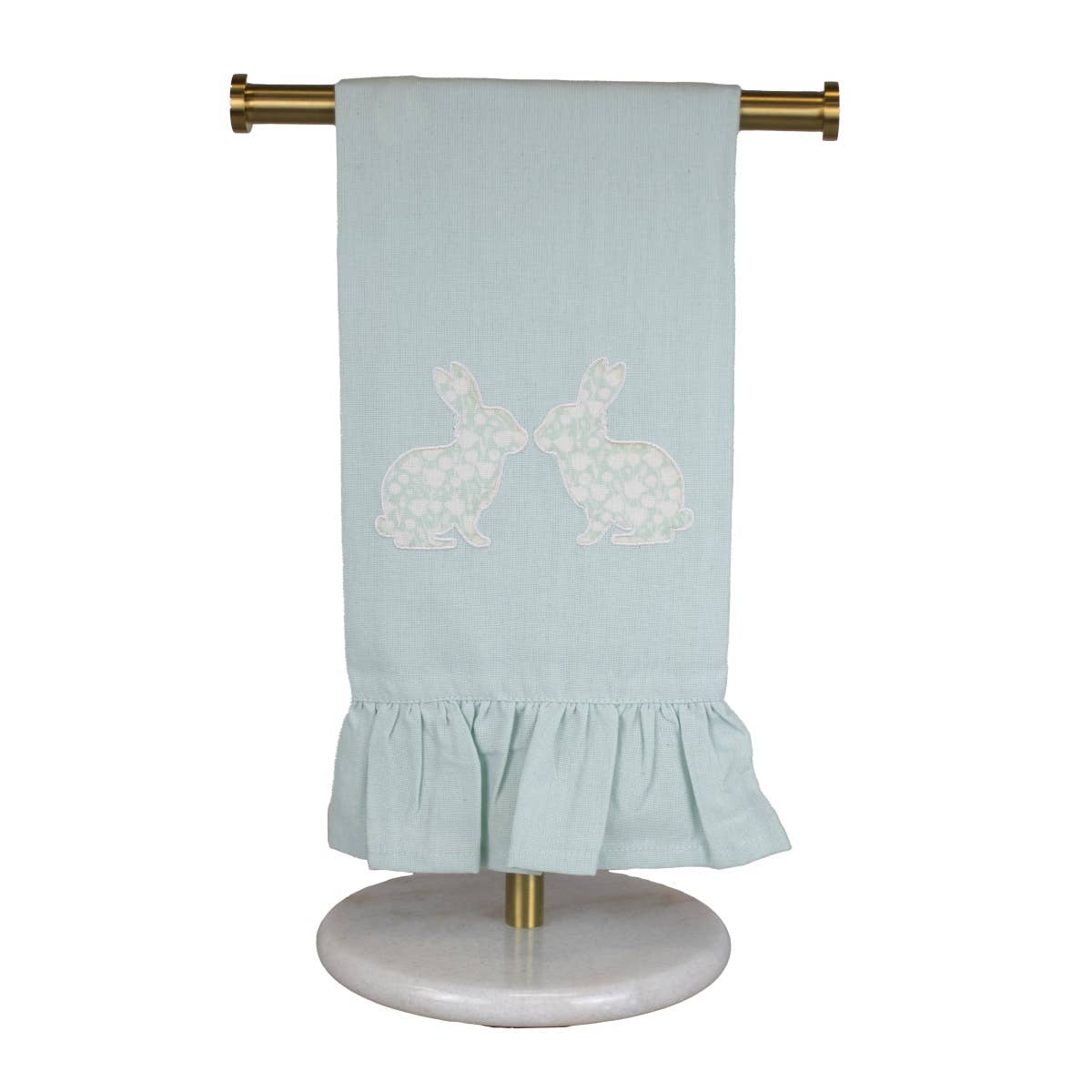 Aubrey Bunny Ruffle Hand Towel Mist/White 20x28