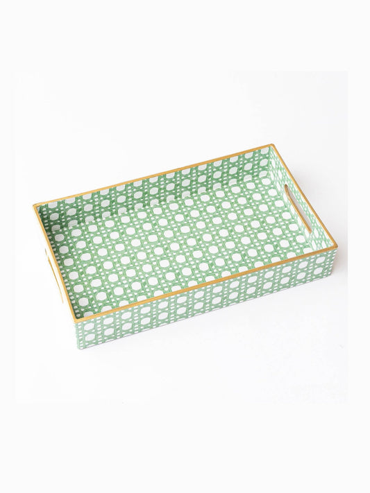 Green Cane Vanity Tray