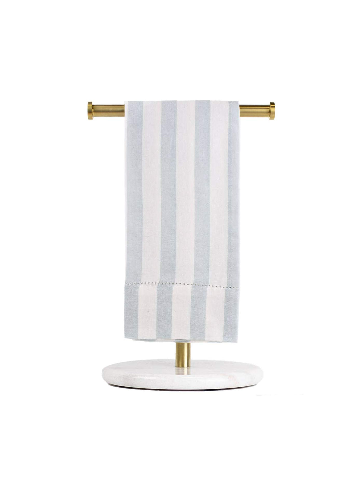 Stripe Hemstitch Hand Towel White/Blue/Gold 20x28