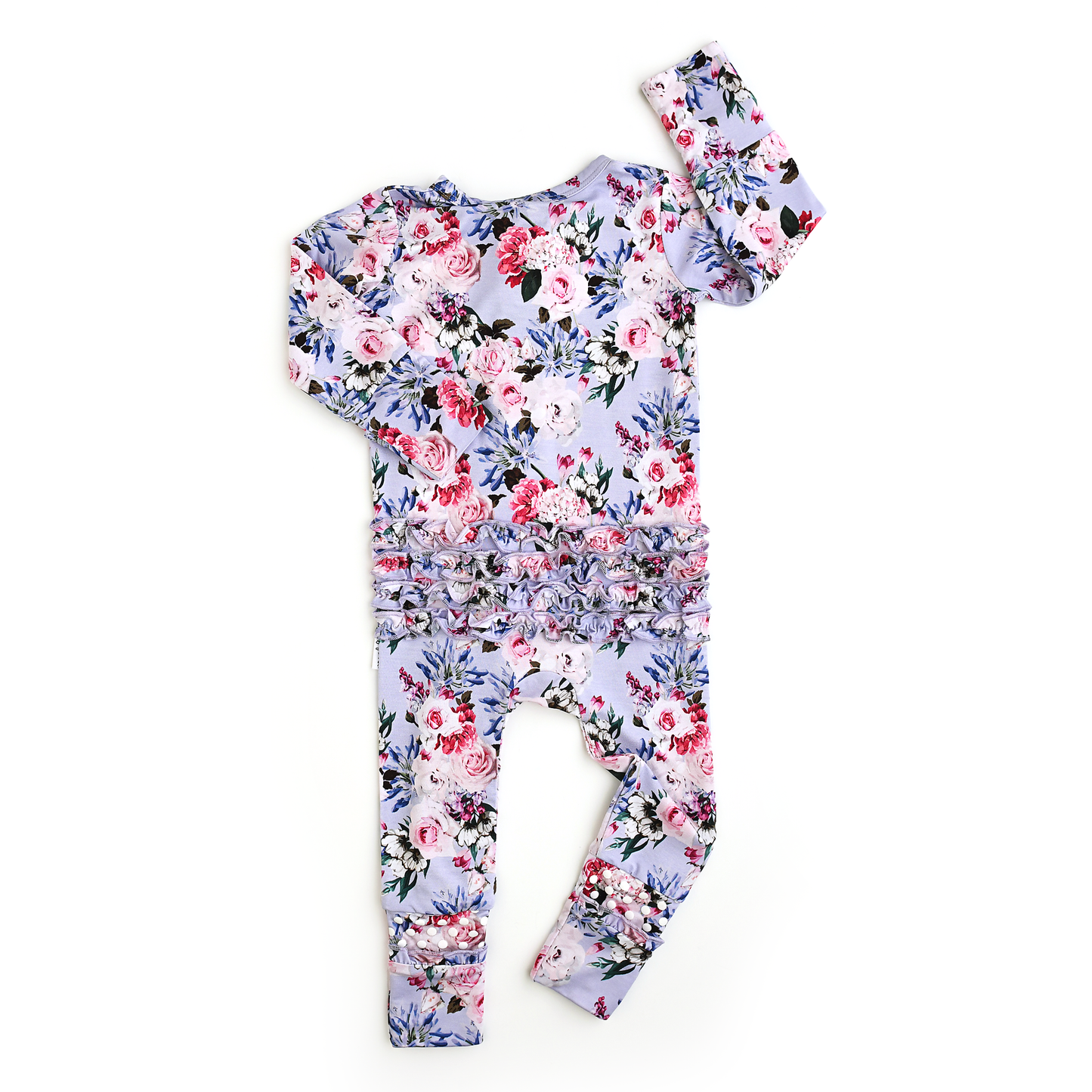 Emerson Floral Ruffle Zip Bamboo Baby Sleepies Little