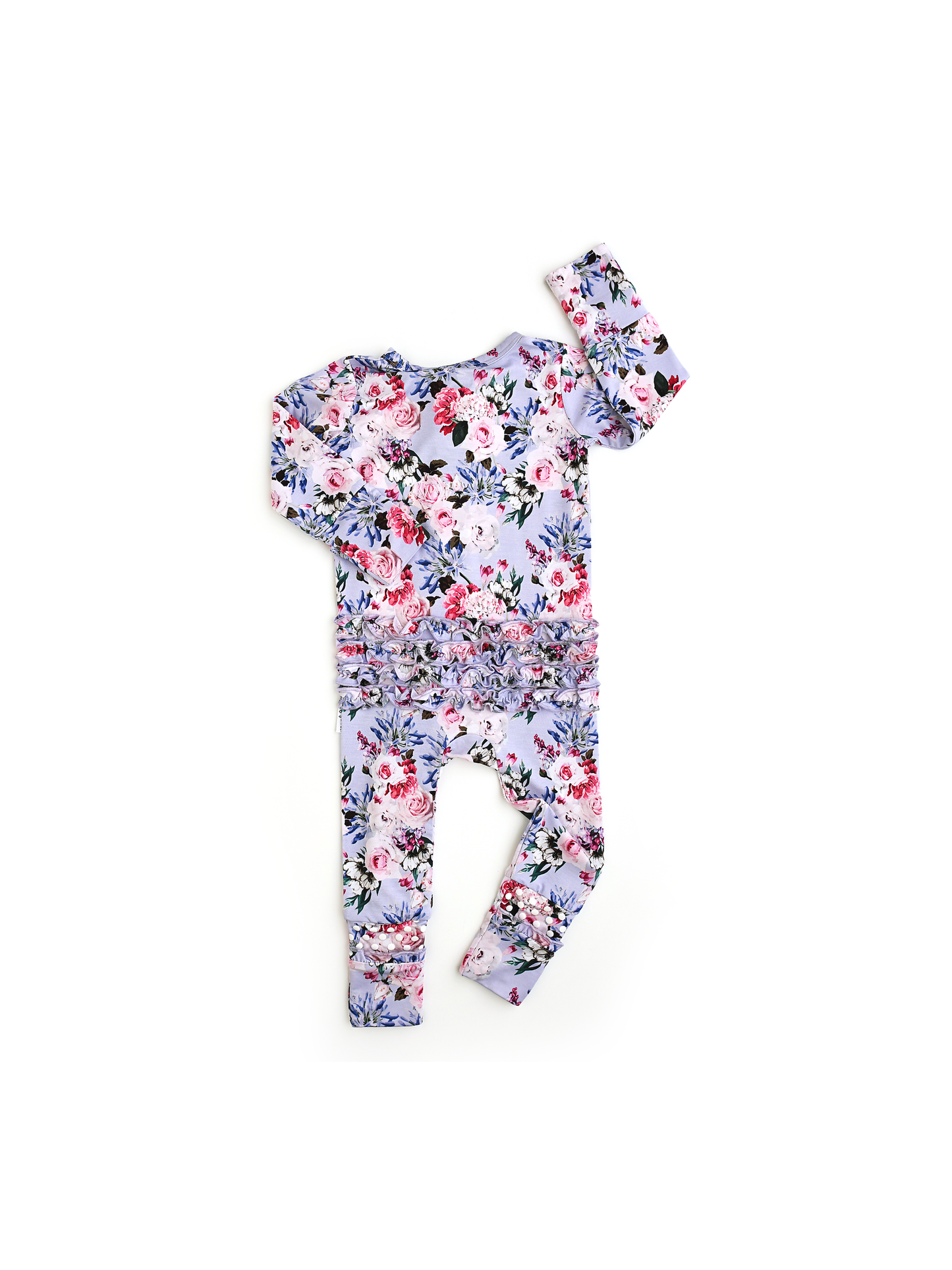 Emerson Floral Ruffle Zip Bamboo Baby Sleepies Little