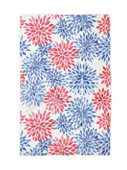 4th July Patriotic Red White Blue Flag Kitchen Towel Waffle