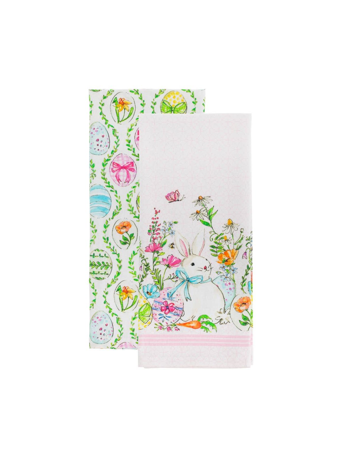 Easter Bunny Cotton Tea Towels Set of 2 Rosanne Beck
