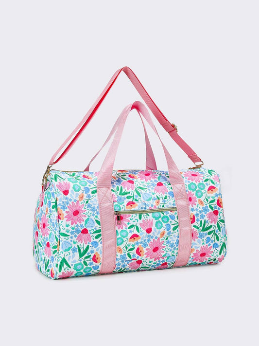 Women Floral Printed Canvas Duffel Bag