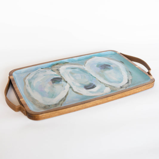 Wooden Serving Tray (Rectangle) - Coastal Oysters