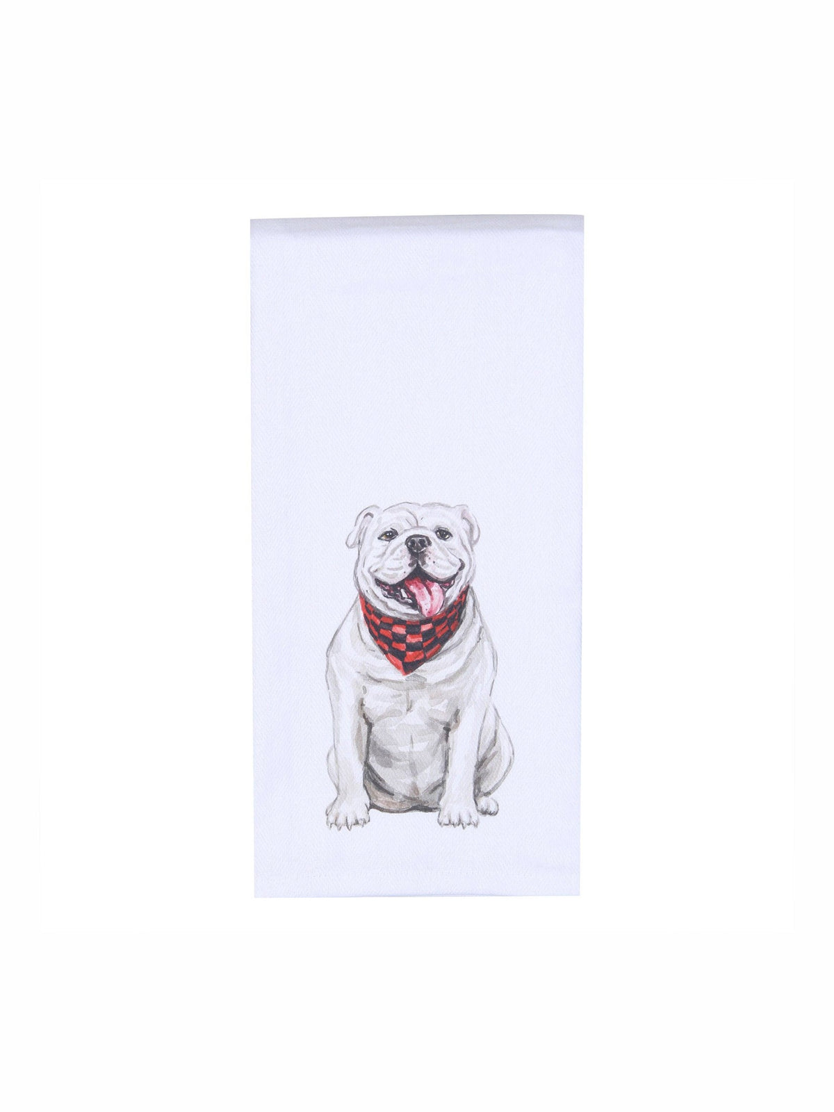 Watercolor Bulldog Tea Towel