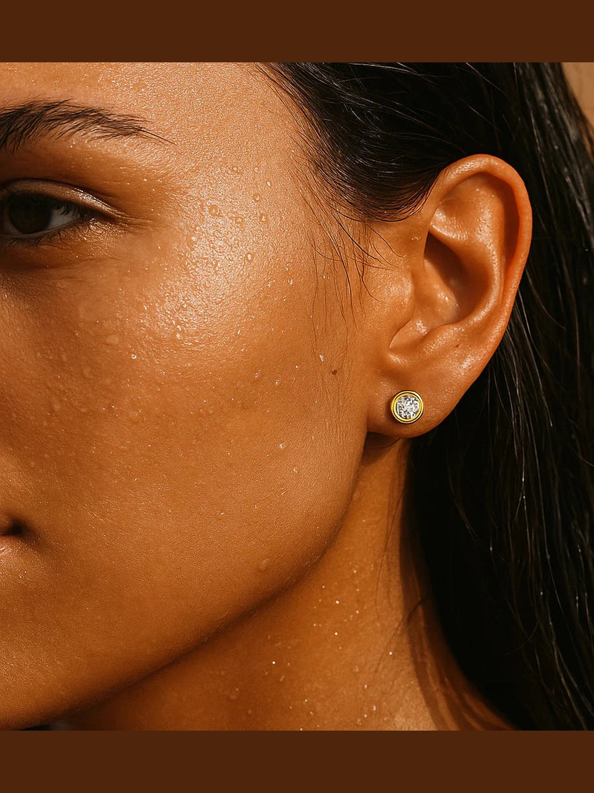 Cateana Bezel Stud Earring