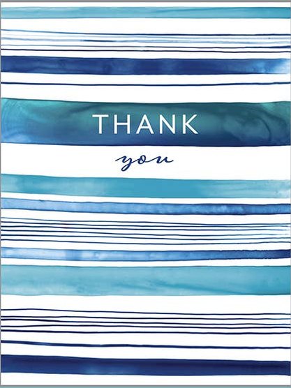 Blank Note Card - Blue Stripes