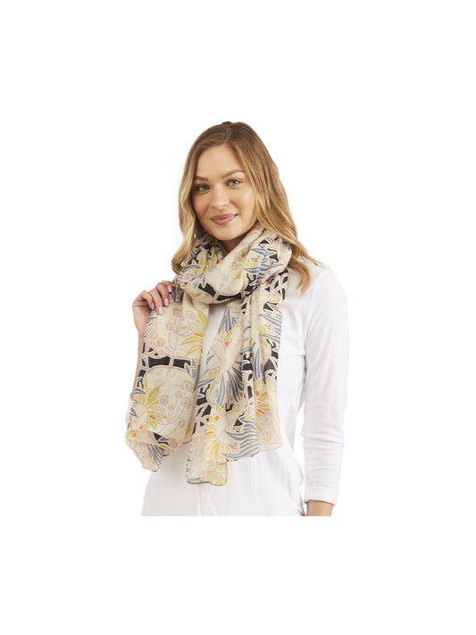Deco Daisy Print Mauve Scarf