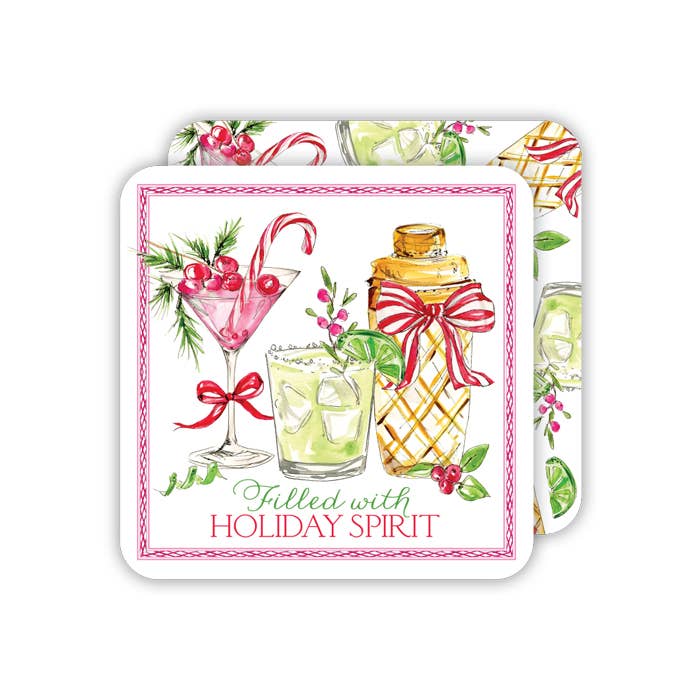 Filled With Holiday Spirit Holiday Cocktails Coaster