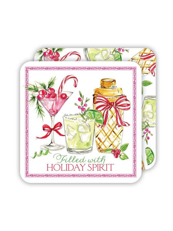 Filled With Holiday Spirit Holiday Cocktails Coaster