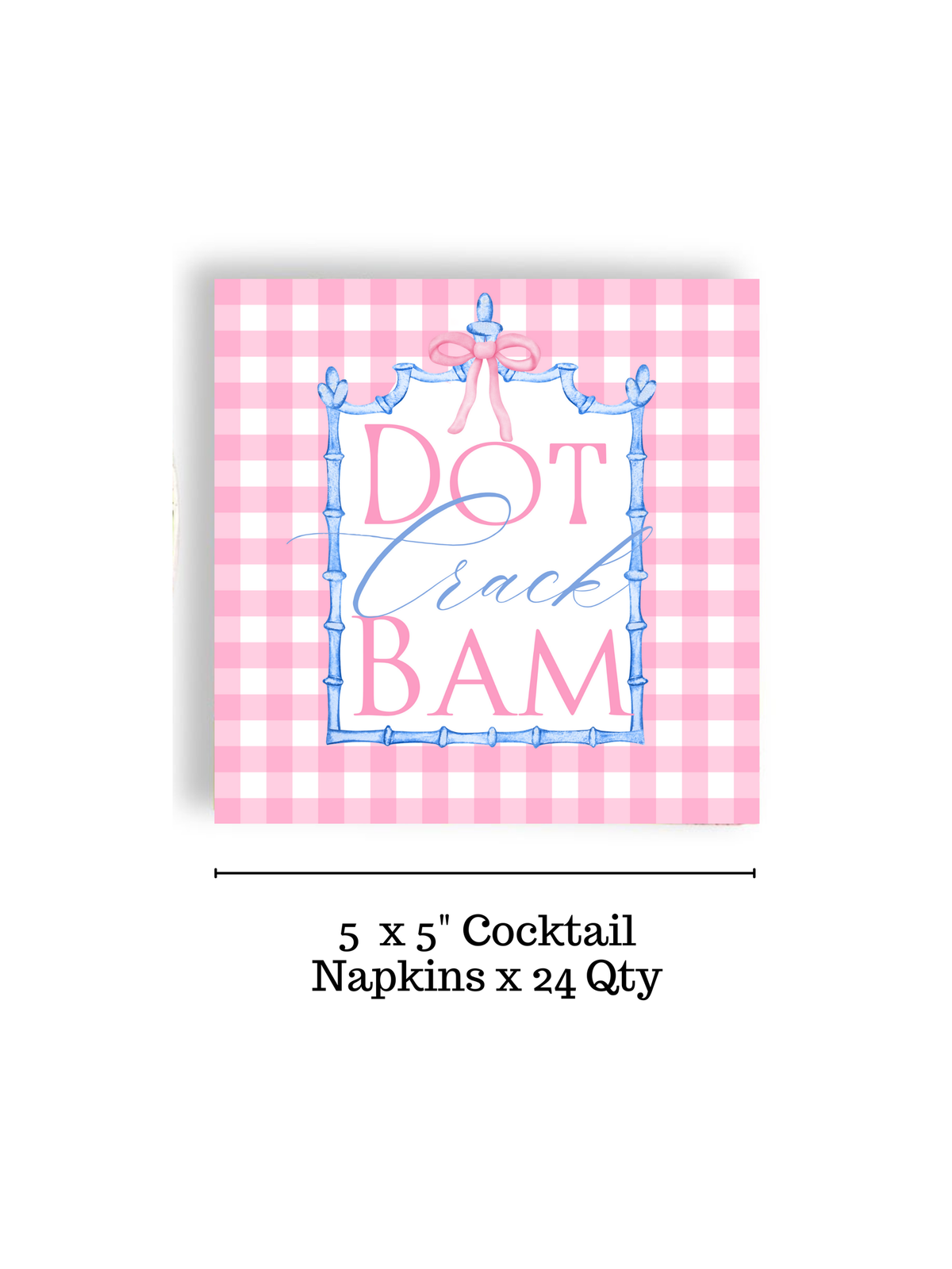Mahjong Pink Plaid 24ct Cocktail Napkin Separates (3ply)