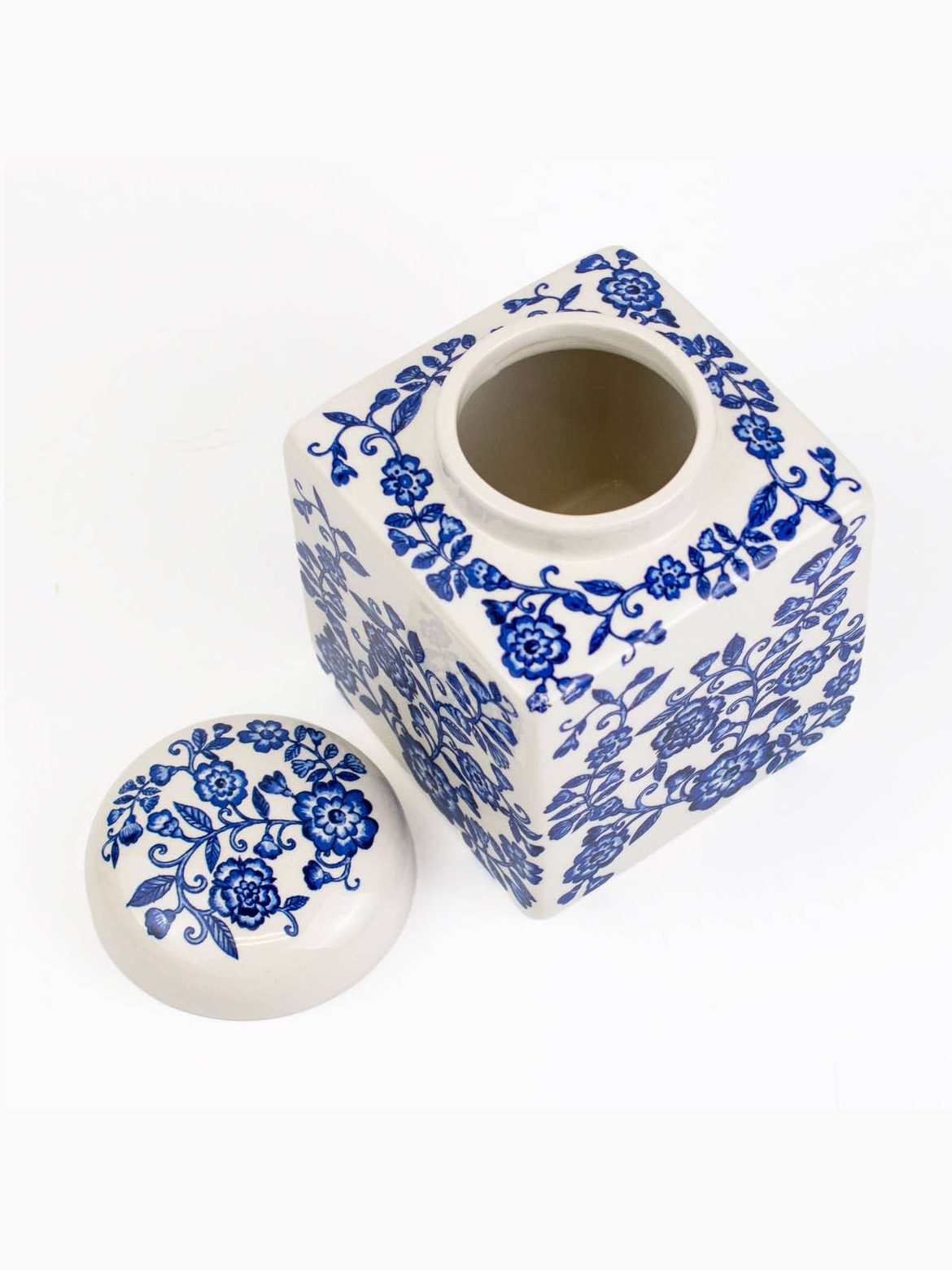Enchanted Garden Jar Blue/White 4x5x4