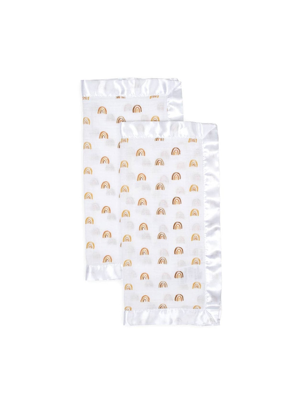 Lulujo Cotton Security Blankets - Rainbows 2pk