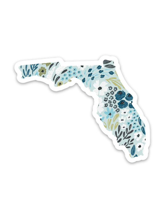 Florida Floral State Sticker 3x3in.