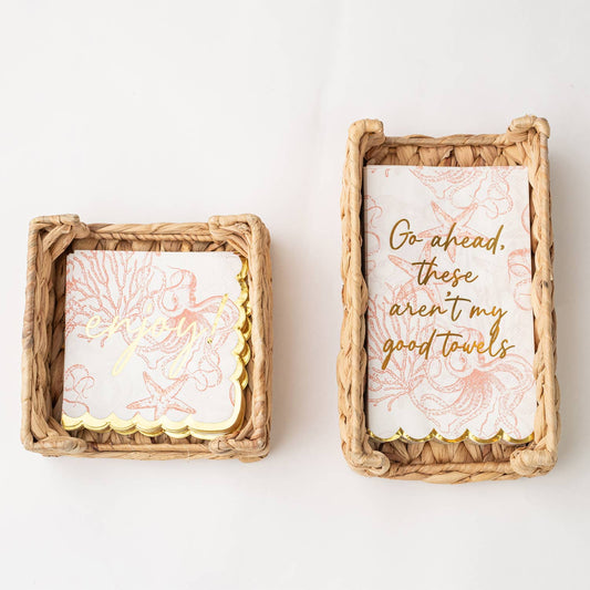 Natural Woven Beverage Napkin Tray